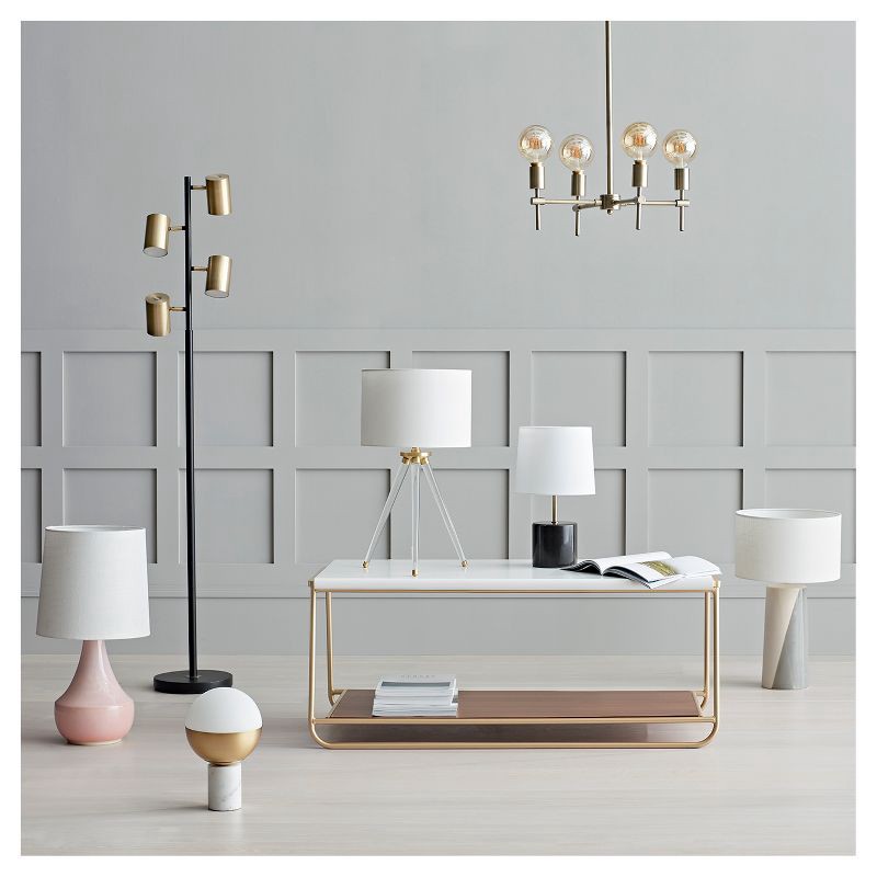 slide 1 of 3, Montreal Wren Small Lamp Shade White - Threshold™: Cotton Blend, Slip Uno Fitter, Modern Style, 1 ct