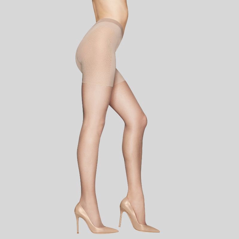 Hanes Premium Women's Silky Sheer Control Top Pantyhose - Nude L 1