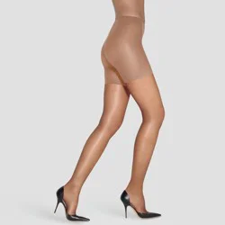 Hanes Premium Women's Sheer High-Waist Shaping Pantyhose - Nude M: Tummy, Hip, Thigh, Bottom Slimming Hosiery