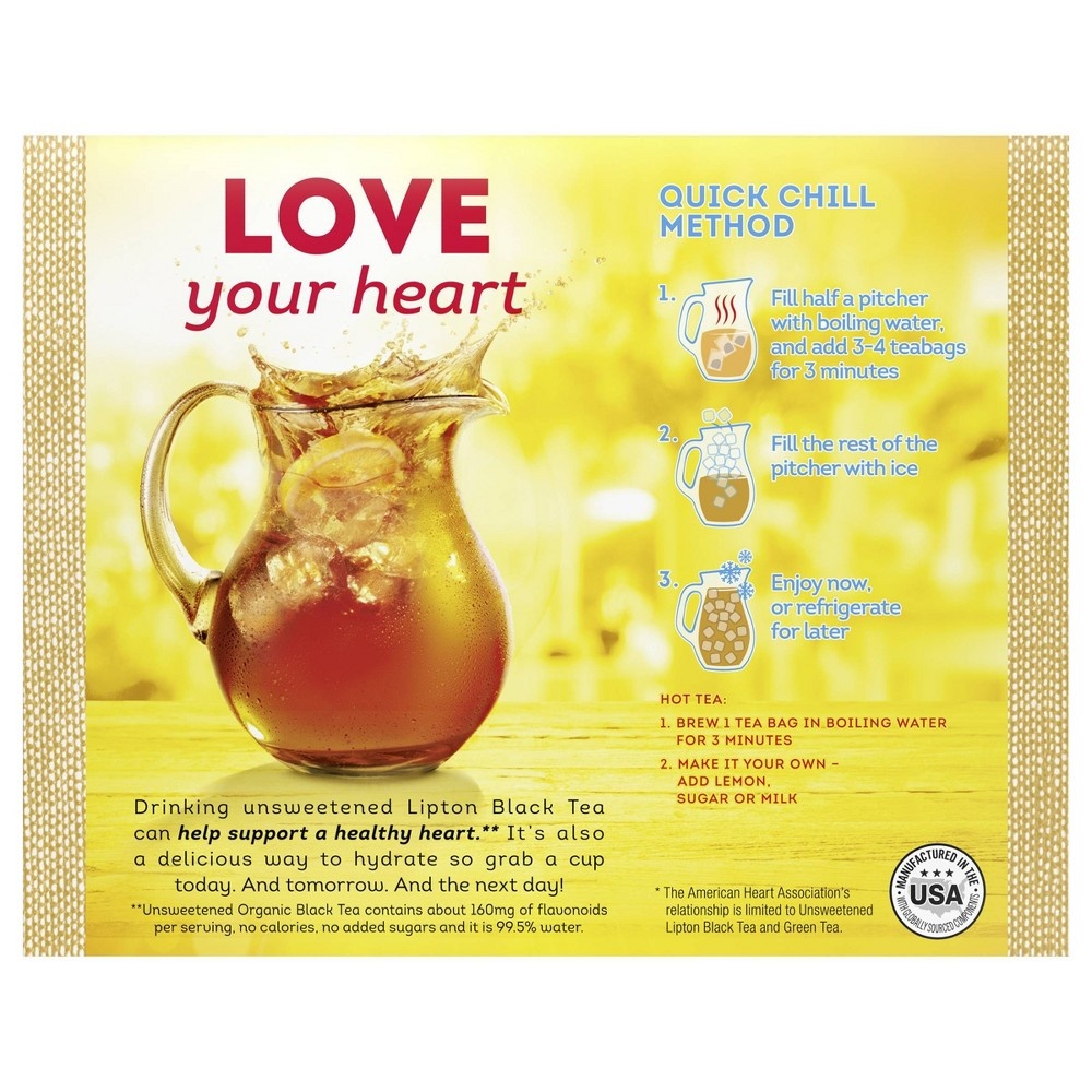 slide 5 of 5, Lipton Black Organic Tea Bags - 72ct, 72 ct