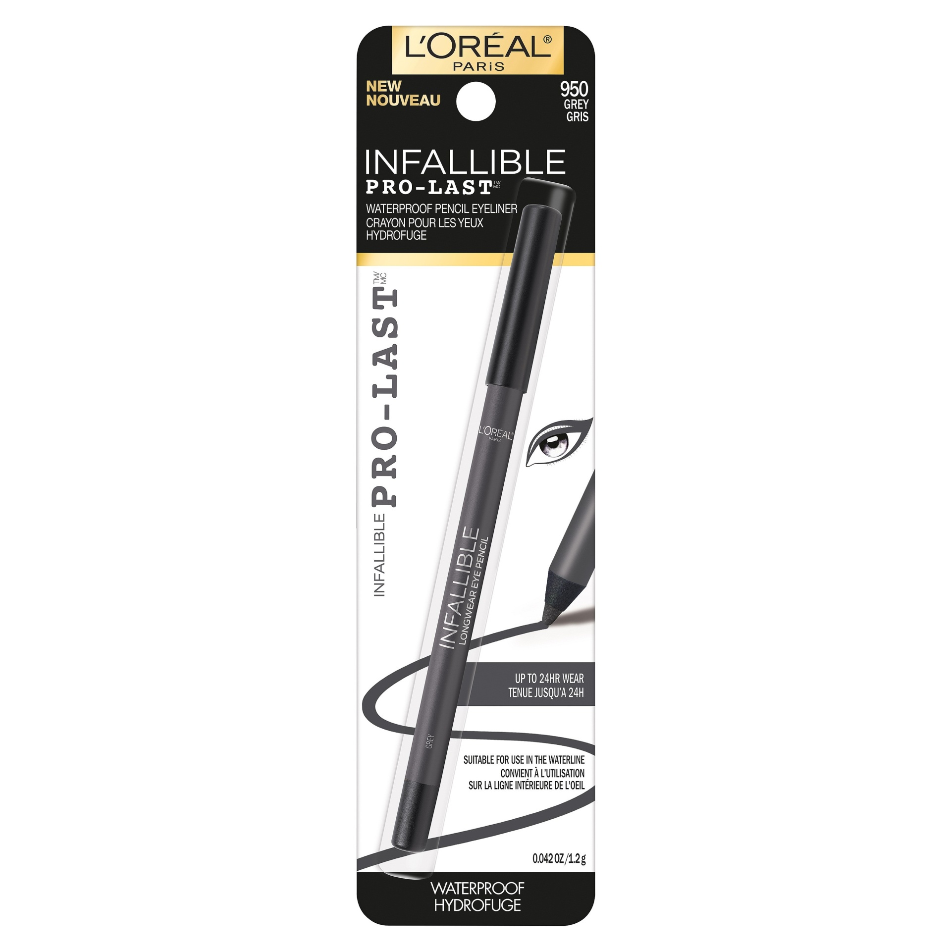 slide 1 of 6, L'Oreal Paris L'Oréal Paris Infallible Pro-Last Waterproof Eyeliner Gray- 0.042oz, 0.042 oz