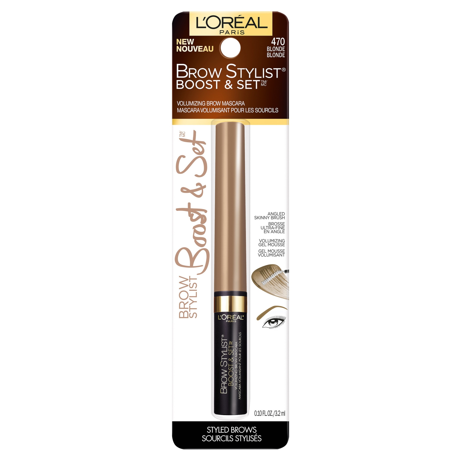 slide 1 of 2, L'Oréal Brow Stylist Boost & Set Volumizing Brow Mascara - 470 Blonde, 1 ct
