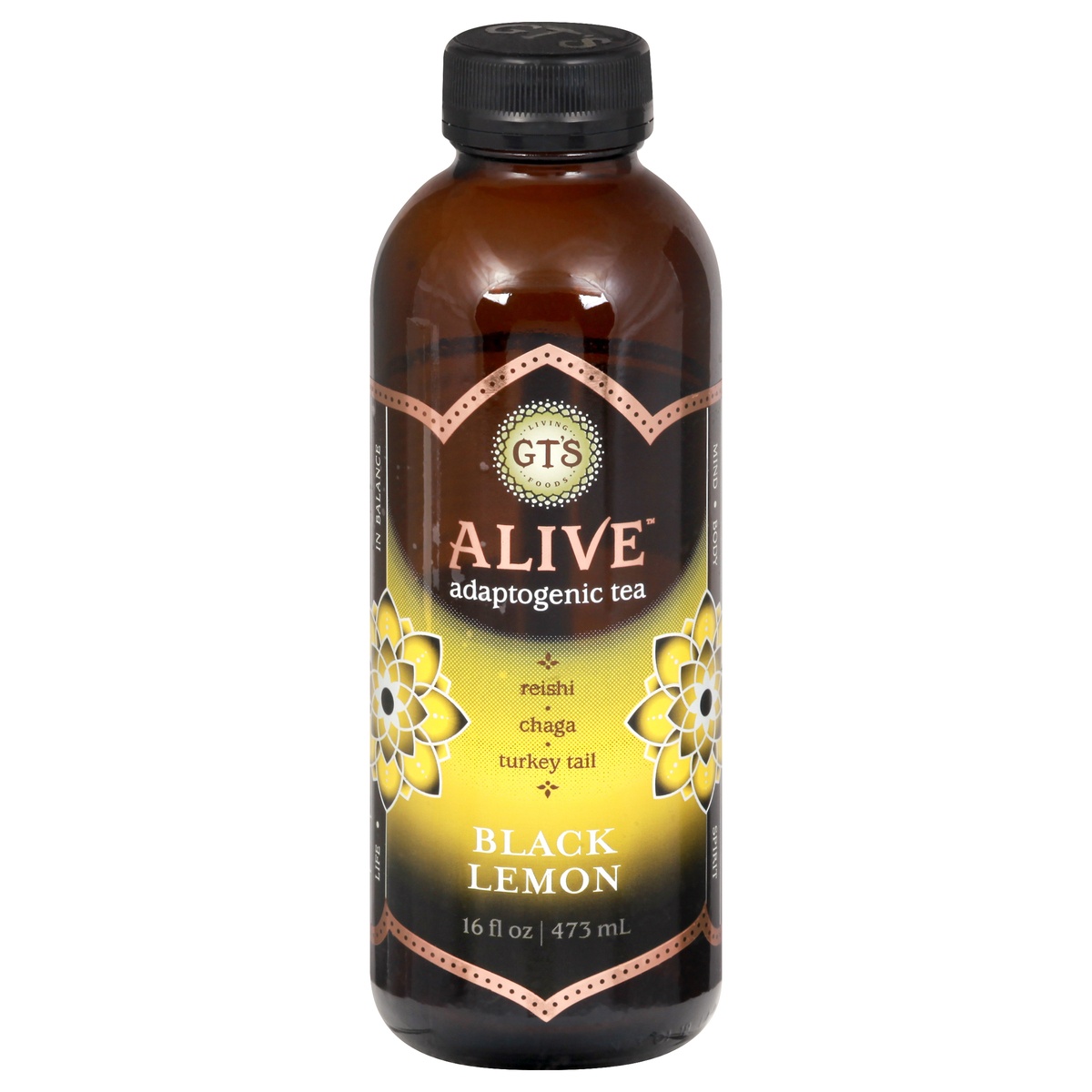 slide 1 of 1, GT's Alive Adaptogenic Tea Black Lemon - 16 fl oz, 16 fl oz