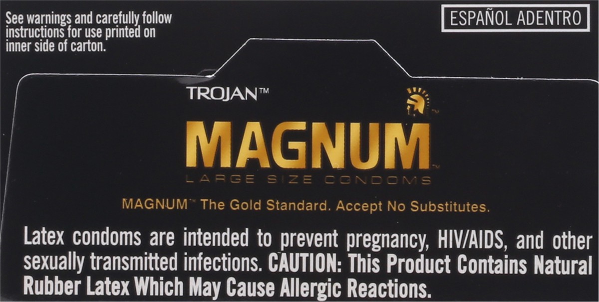 slide 3 of 8, Trojan Magnum Large Size Lubricated Condoms - 12ct, 12 ct