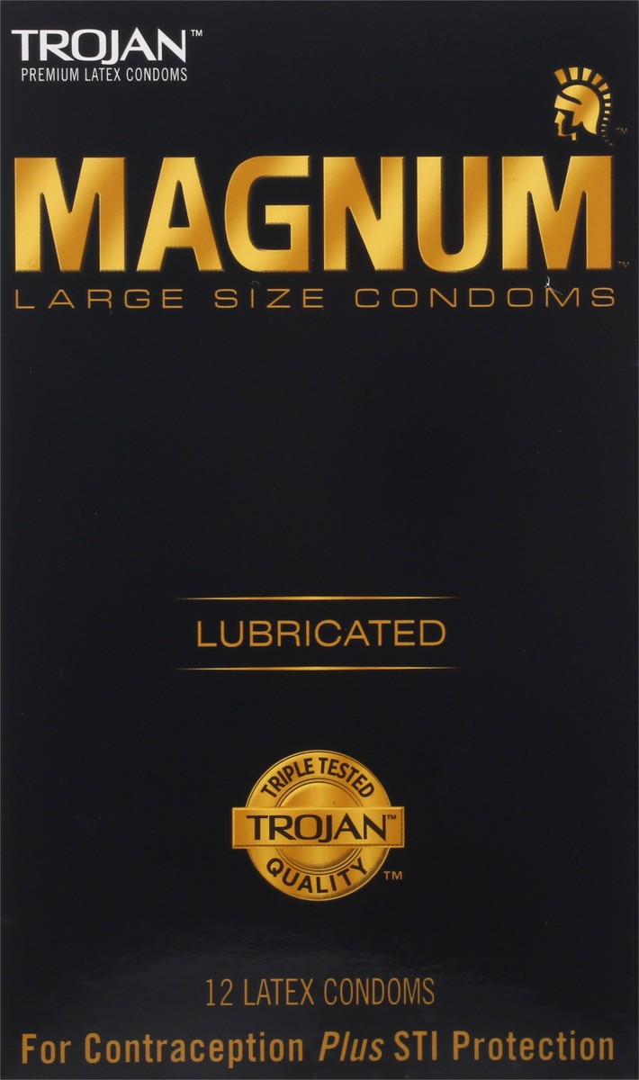 slide 6 of 8, Trojan Magnum Large Size Lubricated Condoms - 12ct, 12 ct