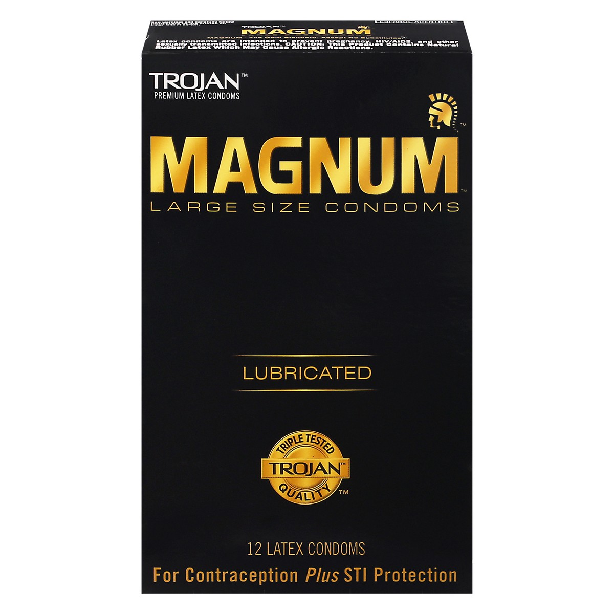 slide 1 of 8, Trojan Magnum Large Size Lubricated Condoms - 12ct, 12 ct