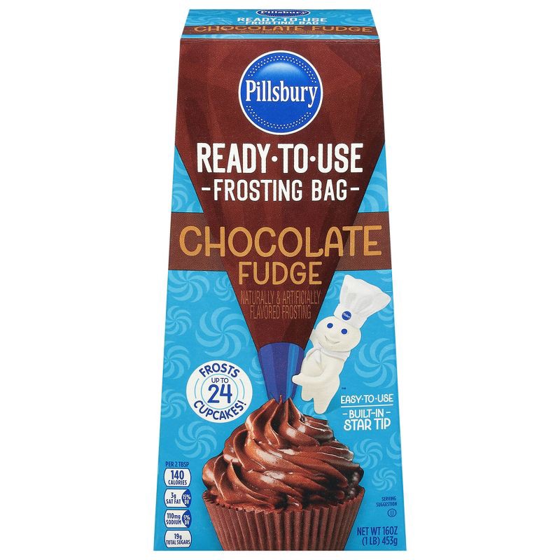 slide 1 of 5, Pillsbury Chocolate Fudge Flavored Ready-to-Use Frosting Bag - 16oz, 16 oz