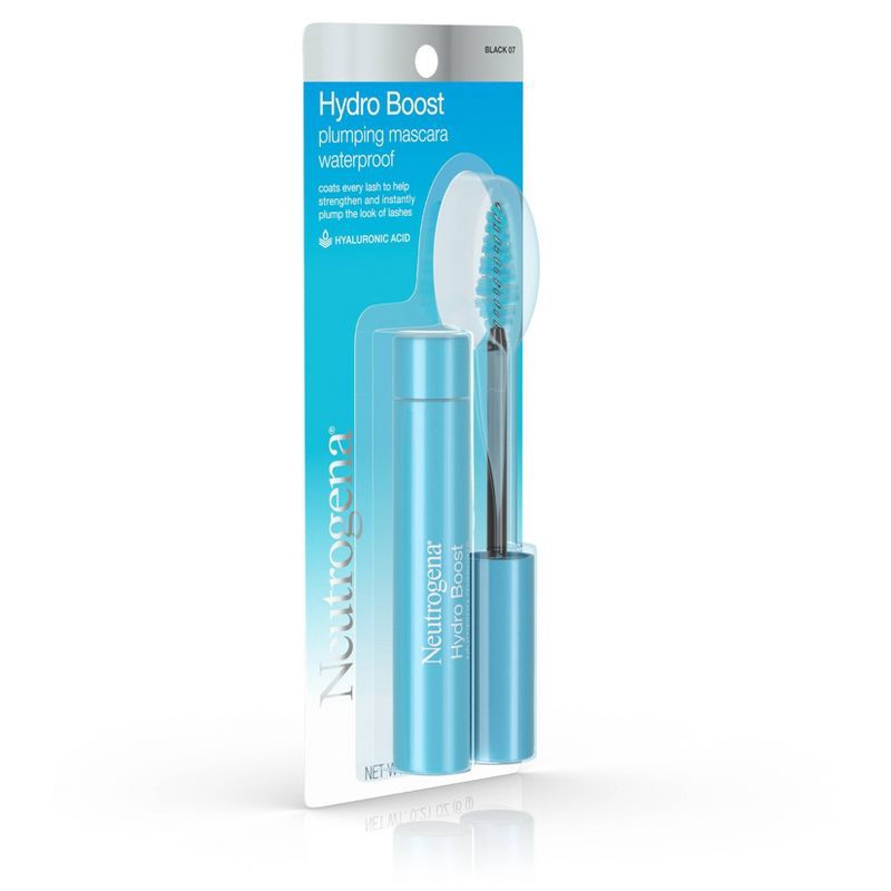 slide 4 of 6, Neutrogena Hydro Boost Waterproof Plumping Mascara with Hydrating Hyaluronic Acid, Vitamin E, & Keratin - Black - 0.21oz, 0.21 oz