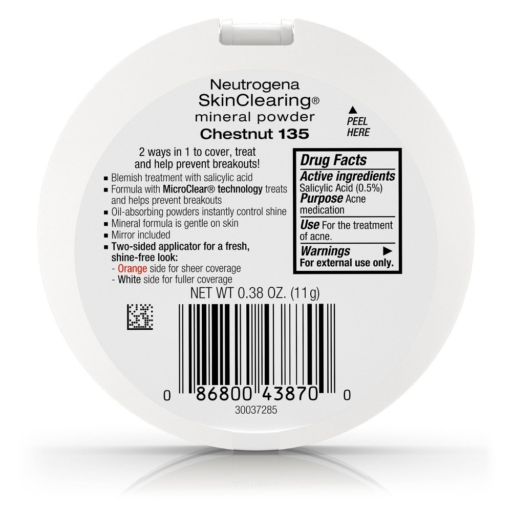 slide 5 of 8, Neutrogena Skin Clearing Powder 135 Chestnut, 38 oz