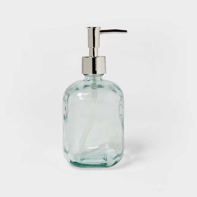 slide 1 of 4, Recycled Glass Soap Dispenser Clear - Threshold™, 1 ct