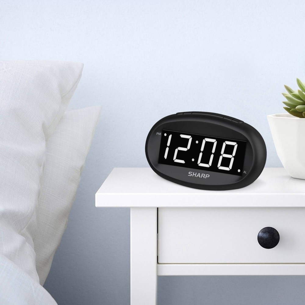 slide 3 of 3, Sharp Large Display Digital Alarm Clock, 1 ct