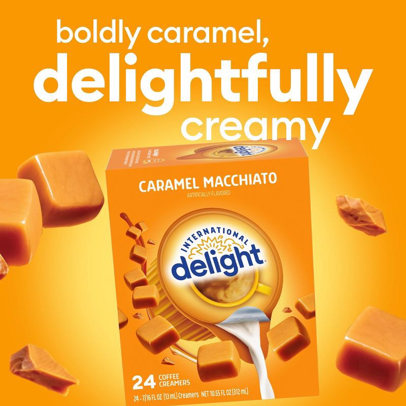 slide 2 of 11, International Delight Caramel Macchiato Coffee Creamer Singles - 10.55 fl oz/24ct, 10.55 fl oz, 24 ct