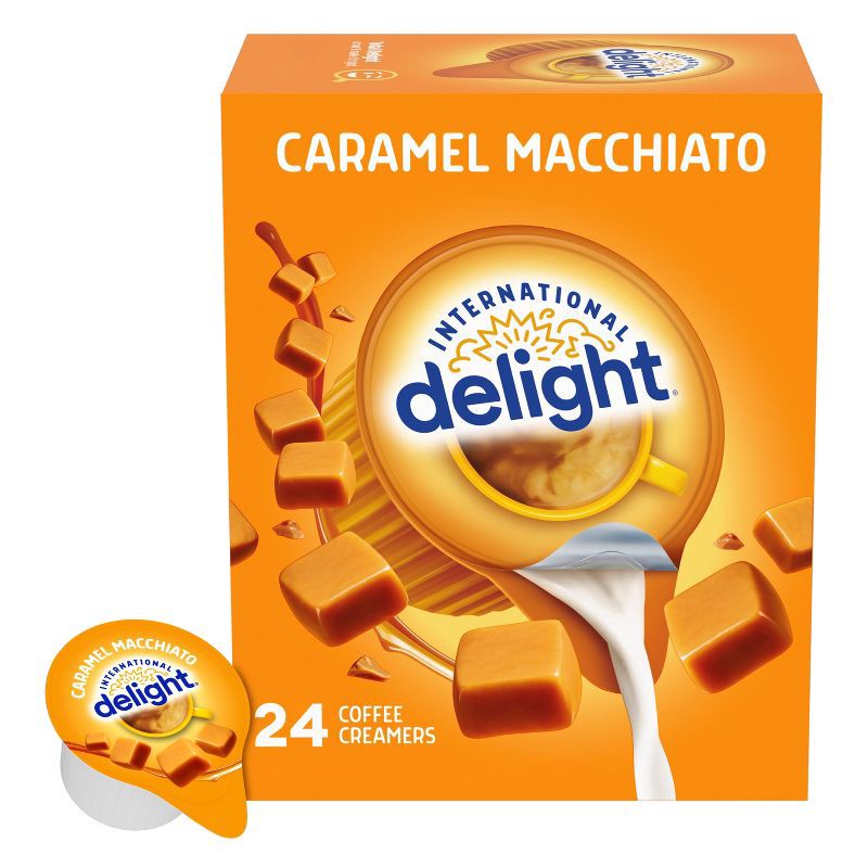 slide 1 of 11, International Delight Caramel Macchiato Coffee Creamer Singles - 10.55 fl oz/24ct, 10.55 fl oz, 24 ct