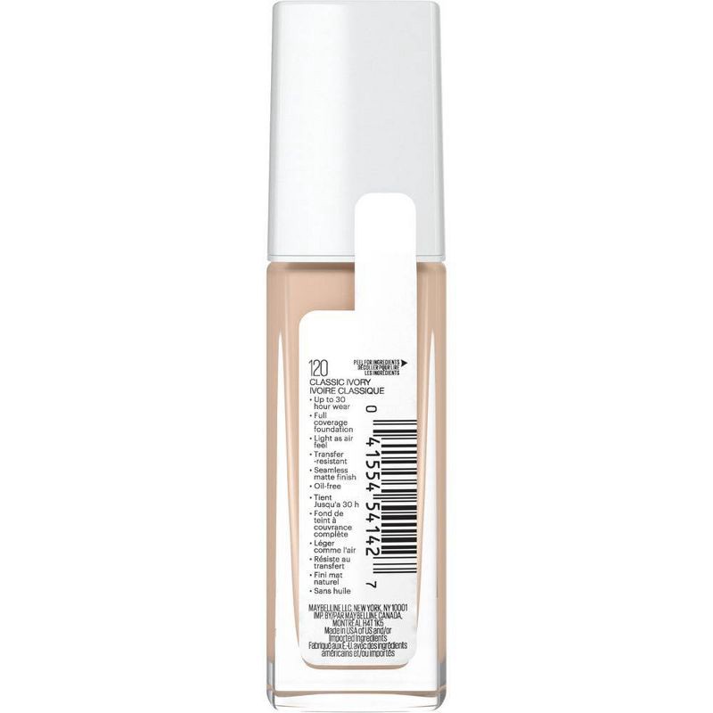 slide 5 of 7, Maybelline Super Stay Full Coverage Liquid Foundation - 120 Classic Ivory - 1 fl oz, 1 fl oz