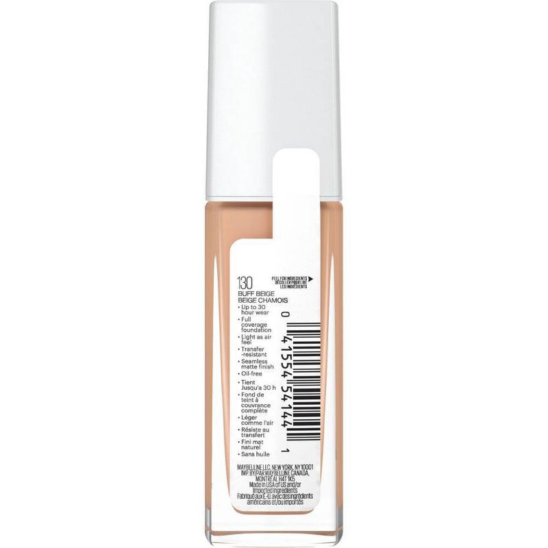 slide 5 of 7, Maybelline Super Stay Full Coverage Liquid Foundation - 130 Buff Beige - 1 fl oz, 1 fl oz