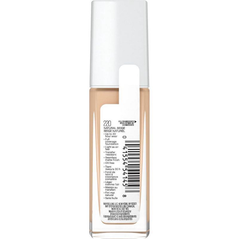 slide 5 of 7, Maybelline Super Stay Full Coverage Liquid Foundation - 220 Natural Beige - 1 fl oz, 1 fl oz