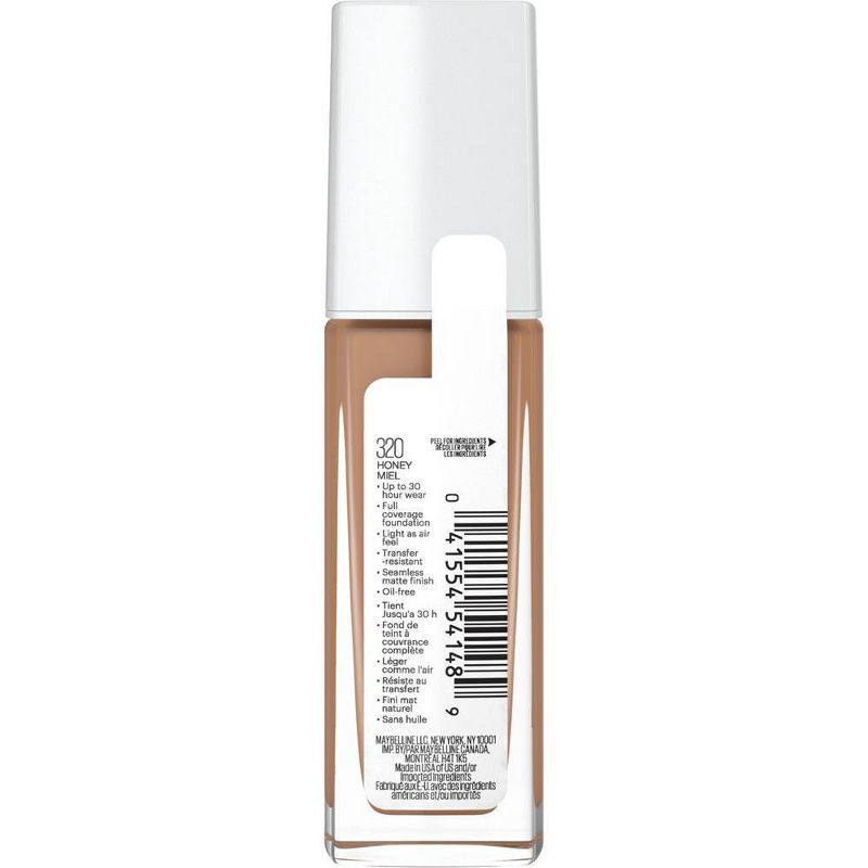 slide 5 of 7, Maybelline Super Stay Full Coverage Liquid Foundation - 320 Honey - 1 fl oz, 1 fl oz