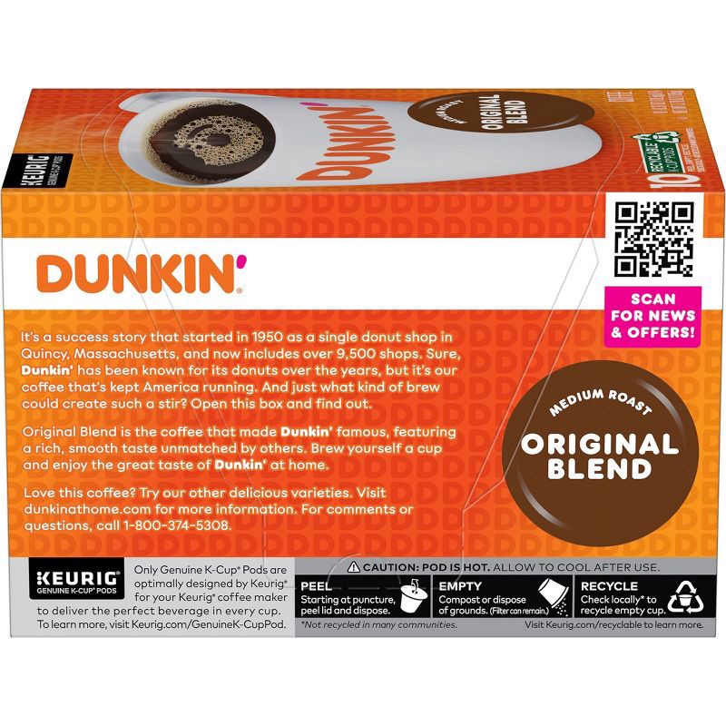 slide 2 of 8, Dunkin' Donuts Dunkin' Original Blend Medium Roast Coffee - Keurig K-Cup Pods - 10ct, 10 ct