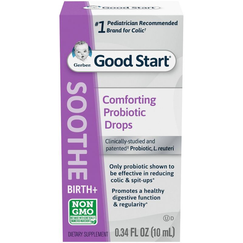 slide 1 of 1, Gerber Soothe Probiotic Colic Drops - 0.34 fl oz, 0.34 fl oz