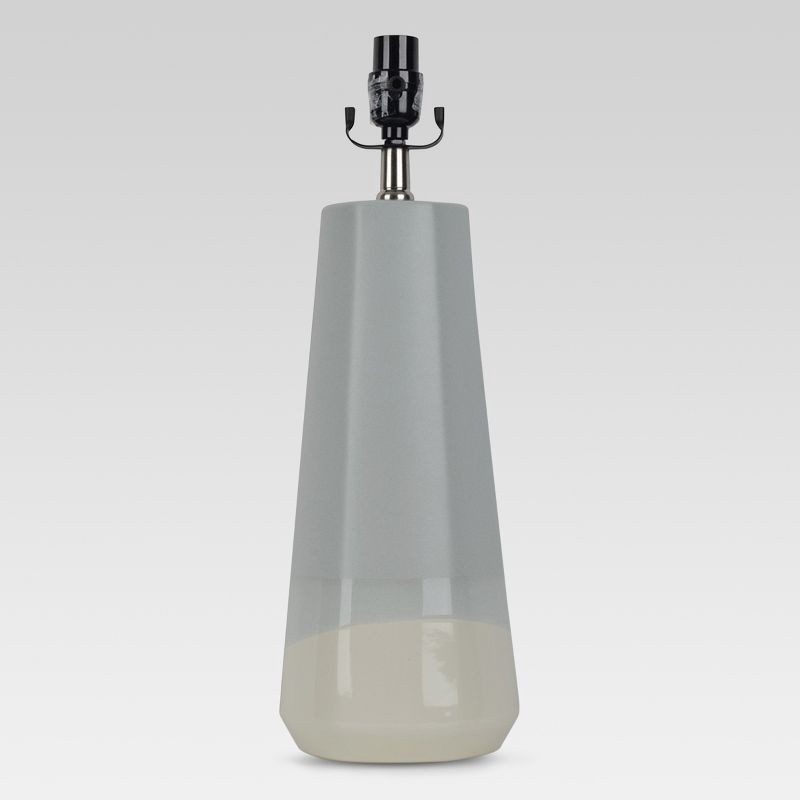 slide 2 of 2, 19.5"x4.5" Dipped Ceramic Large Lamp Base Blue/White - Threshold™: Cone Shape, No Assembly Required, 1 ct