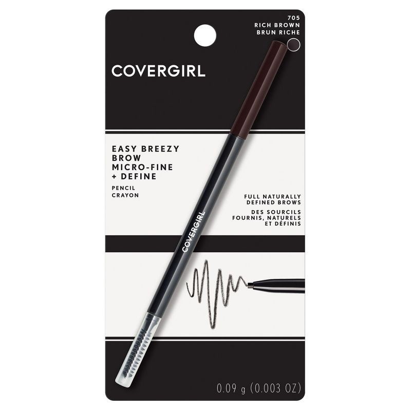 slide 3 of 5, COVERGIRL Easy Breezy Brow Micro Fine + Define Pencil - 705 Rich Brown - 0.003oz, 0.003 oz