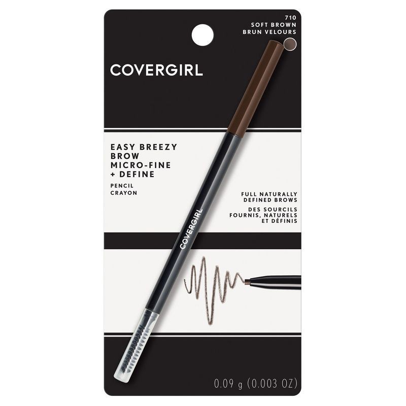 slide 3 of 5, COVERGIRL Easy Breezy Brow Micro Fine + Define Pencil - 710 Soft Brown - 0.003oz, 0.003 oz