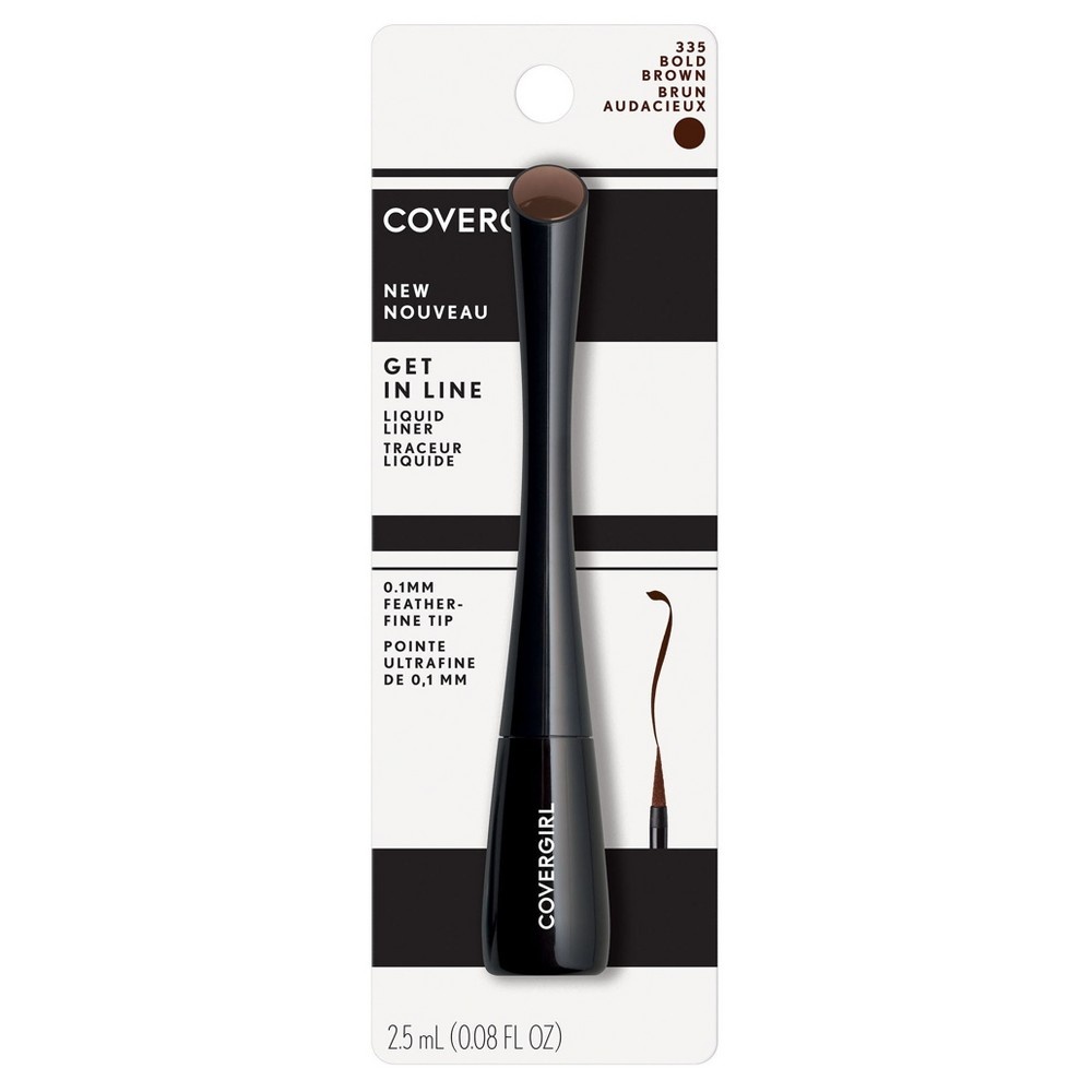 slide 2 of 7, Covergirl 335 Bold Brown Get In Line Liquid Eyeliner, 0.08 oz