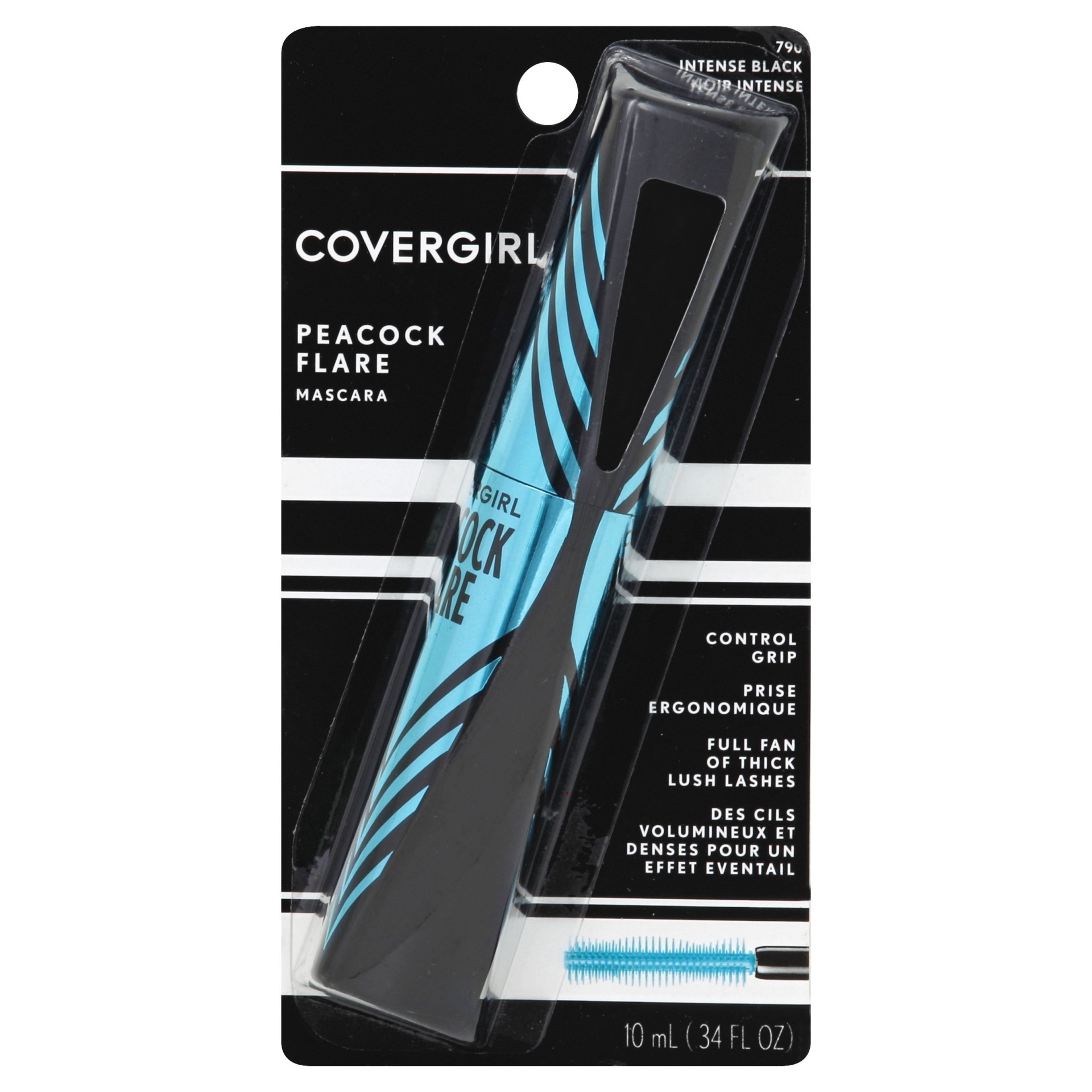 slide 1 of 6, Covergirl Peacock Flare Mascara 790 Intense Black, 1 ct