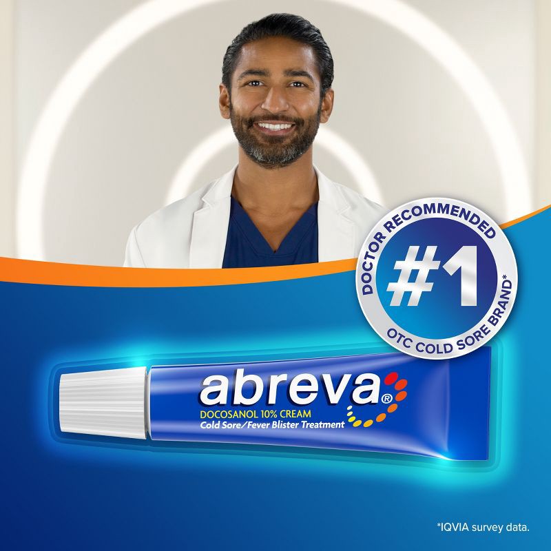 slide 4 of 10, Abreva Docosanol 10% Cream Cold Sore/Fever Blister Treatment Tube - 0.14oz, 0.14 oz