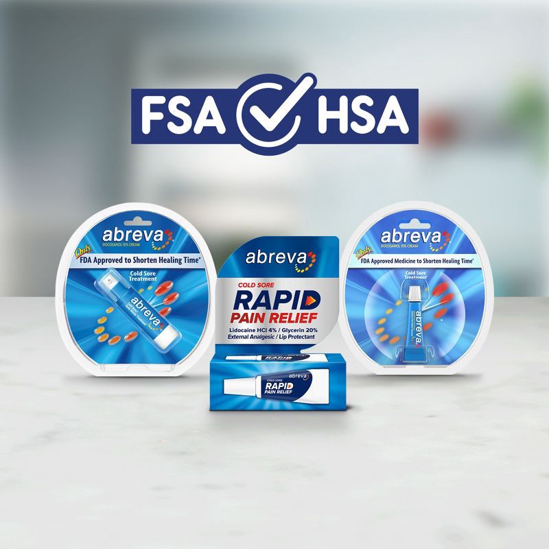 slide 5 of 10, Abreva Docosanol 10% Cream Cold Sore/Fever Blister Treatment Tube - 0.14oz, 0.14 oz