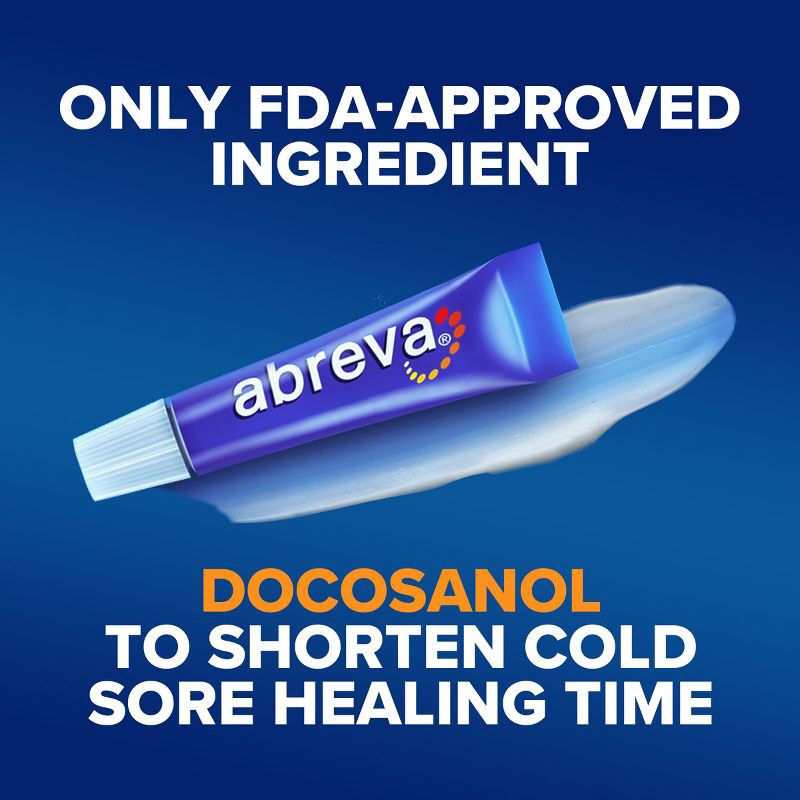 slide 9 of 10, Abreva Docosanol 10% Cream Cold Sore/Fever Blister Treatment Tube - 0.14oz, 0.14 oz