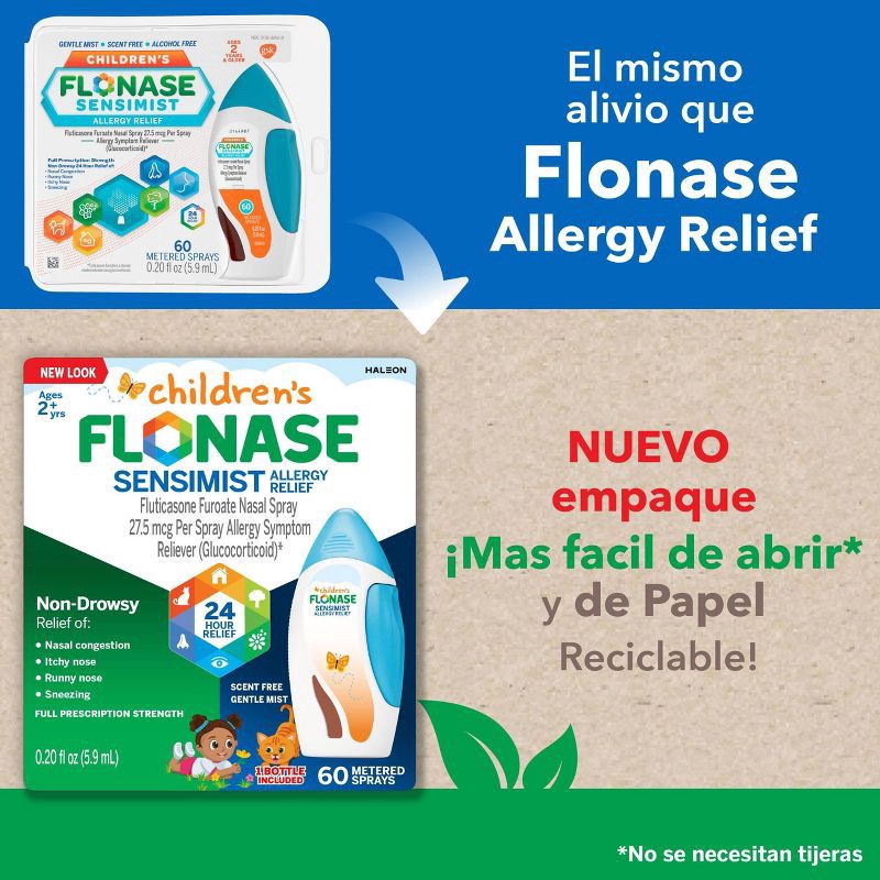 slide 13 of 19, Children's Flonase Sensimist Allergy Relief Nasal Spray - Fluticasone Furoate - 0.2 fl oz, 0.2 fl oz