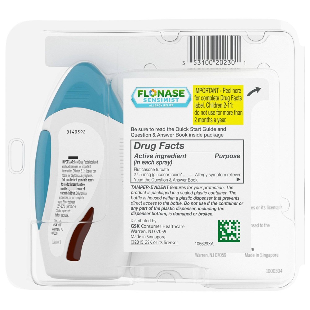 slide 6 of 8, Children's Flonase Sensimist Allergy Relief Nasal Spray - Fluticasone Furoate - 0.2 fl oz, 0.2 fl oz