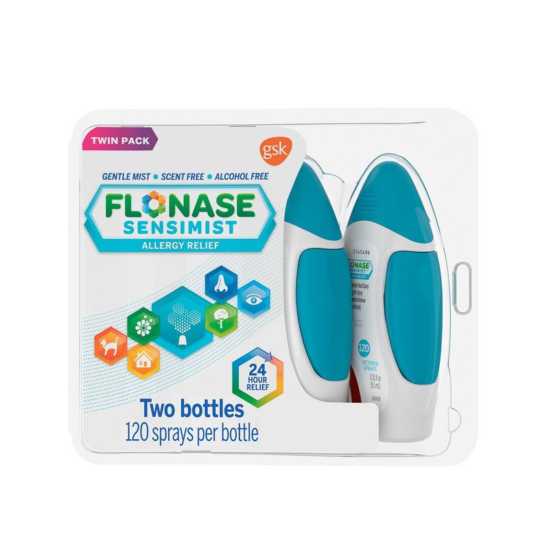 slide 1 of 9, Flonase Sensimist 24-Hour Allergy Relief Nasal Spray - Fluticasone Furoate - 0.31 fl oz/2pk, 0.31 fl oz, 2 ct