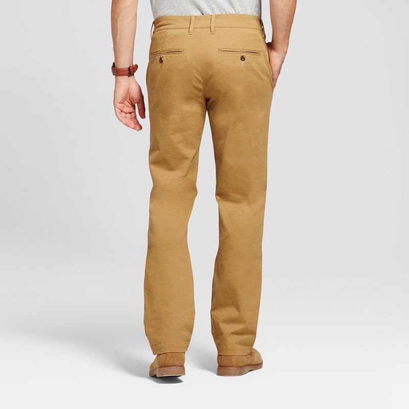 slide 3 of 3, Men's Every Wear Straight Fit Chino Pants - Goodfellow & Co™ Dapper Brown 34x30: Cotton Spandex, Mid Rise, 1 ct