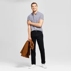 Men's Every Wear Straight Fit Chino Pants - Goodfellow & Co™ Black 40x30: Midweight Cotton-Spandex, Slim Fit, Machine Washable