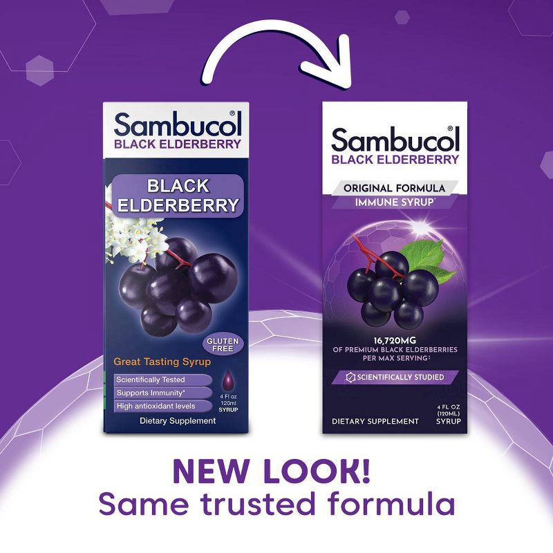 slide 3 of 7, Sambucol Black Elderberry Vegan Immune Support Syrup - 4 fl oz, 4 fl oz