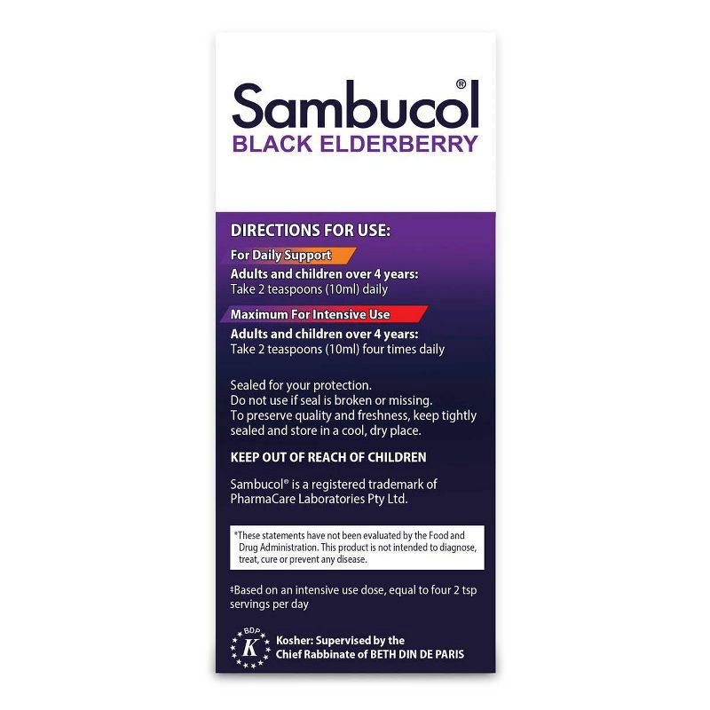 slide 4 of 7, Sambucol Black Elderberry Vegan Immune Support Syrup - 4 fl oz, 4 fl oz