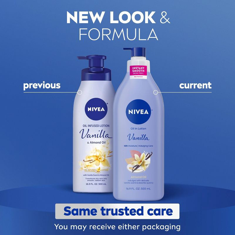 slide 3 of 11, Nivea Oil Infused Body Lotion with Vanilla and Almond Oil - 16.9 fl oz, 16.9 fl oz