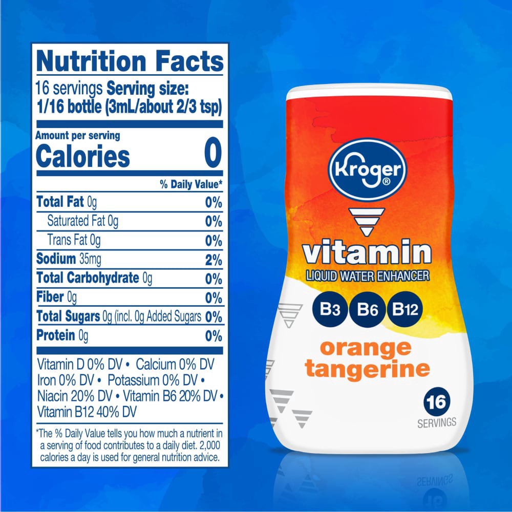slide 3 of 5, Kroger Orange Tangerine Vitamin Liquid Water Enhancer, 1.62 fl oz