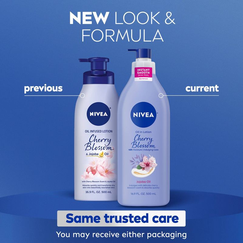 slide 3 of 11, Nivea Oil Infused Body Lotion with Cherry Blossom and Jojoba Oil - 16.9 fl oz, 16.9 fl oz