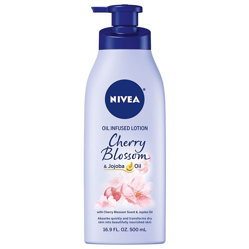 slide 1 of 8, Nivea Oil Infused Body Lotion with Cherry Blossom and Jojoba Oil - 16.9 fl oz, 16.9 fl oz