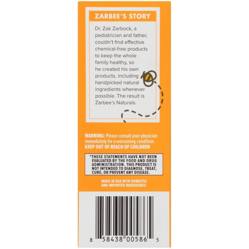 slide 7 of 10, Zarbee's Naturals Baby Immune Support & Cough Syrup/Mucus Reducer Value Pack - Orange & Grape, 2 fl oz, 2 ct