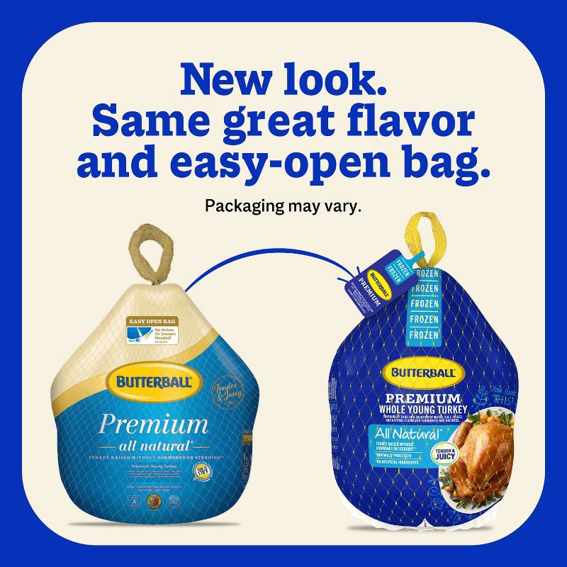 slide 3 of 11, Butterball Premium All Natural Young Turkey - Frozen - 10-16lbs - price per lb - Serves 7-11, per lb