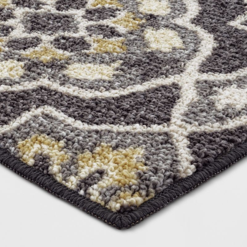 slide 2 of 3, 2'x7' Washable Rowena Runner Rug Charcoal Gray - Threshold™: Skid-Resistant, Stain-Resistant, Indoor Carpet Runner, 1 ct