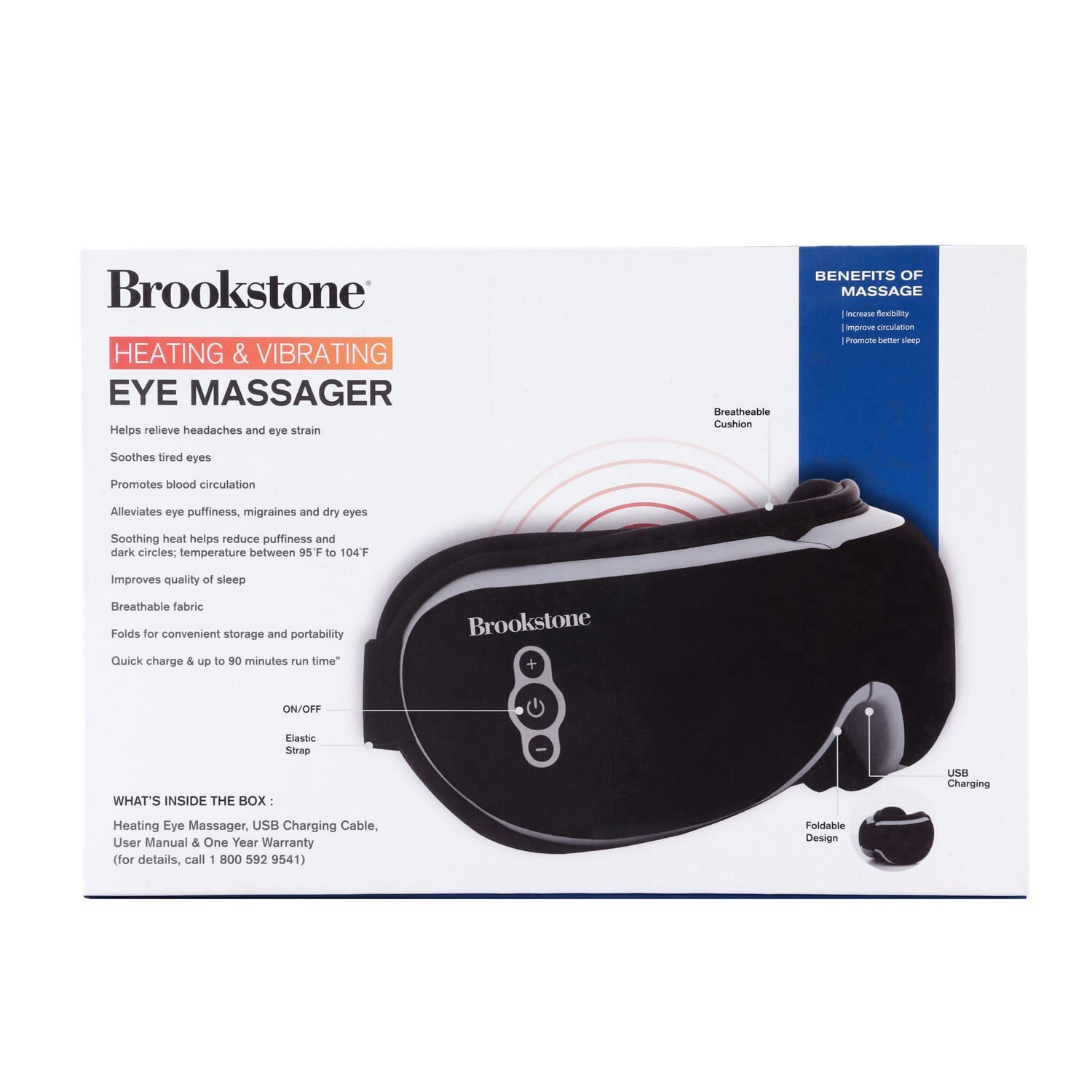 slide 2 of 3, Brookstone Heating & Vibrating Eye Massager, 1 ct