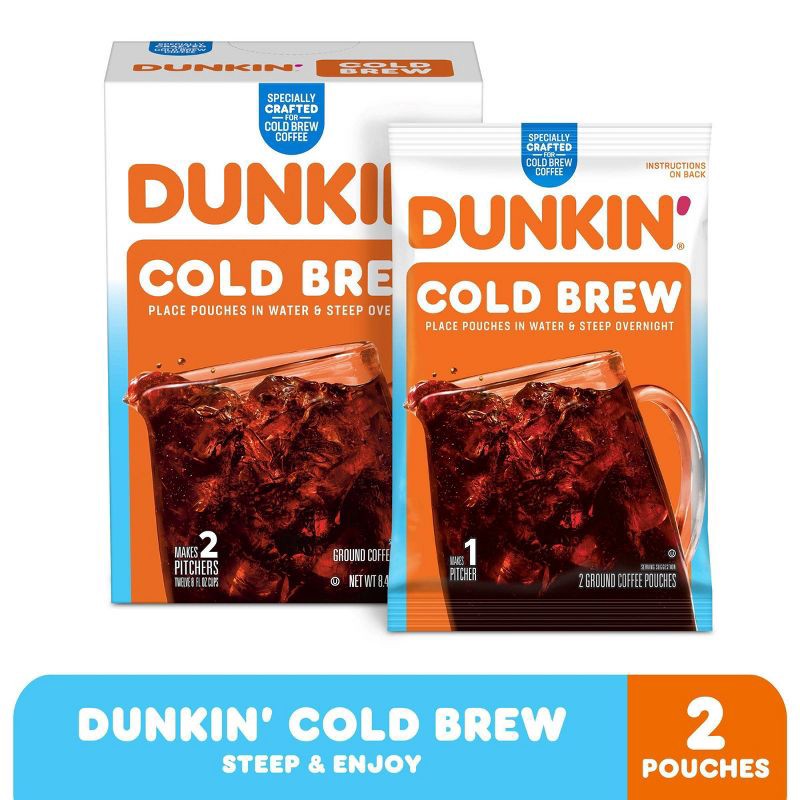 slide 3 of 5, Dunkin' Donuts Dunkin' Cold Brew Medium Roast Ground Coffee Packs - 8.46oz, 8.46 oz