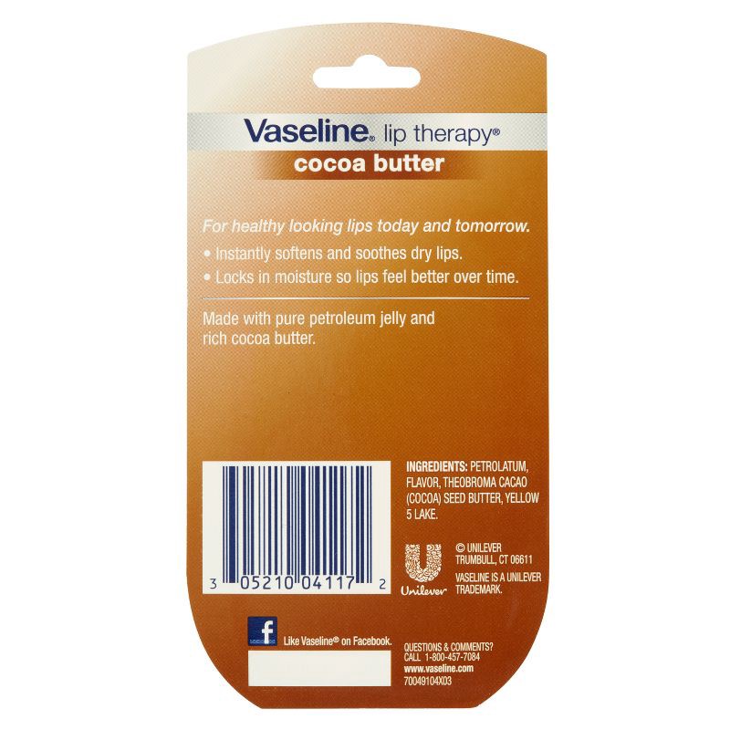 slide 2 of 3, Vaseline Lip Therapy Cocoa Butter Twin Pack - 2ct/0.5oz, 2 ct; 0.5 oz