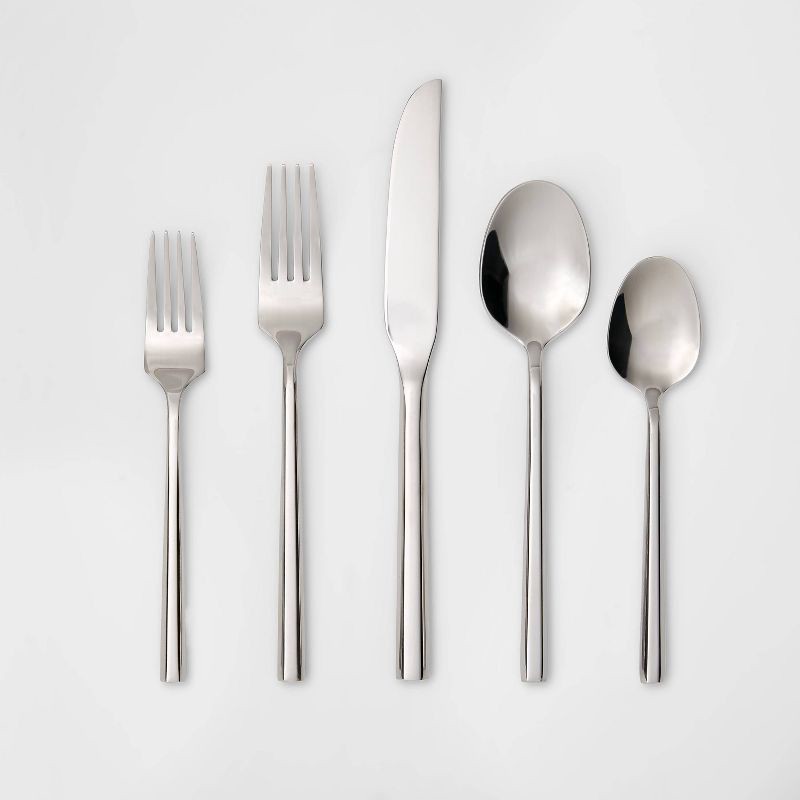 slide 1 of 4, 20pc Izon Flatware Set Silver - Threshold™, 20 ct