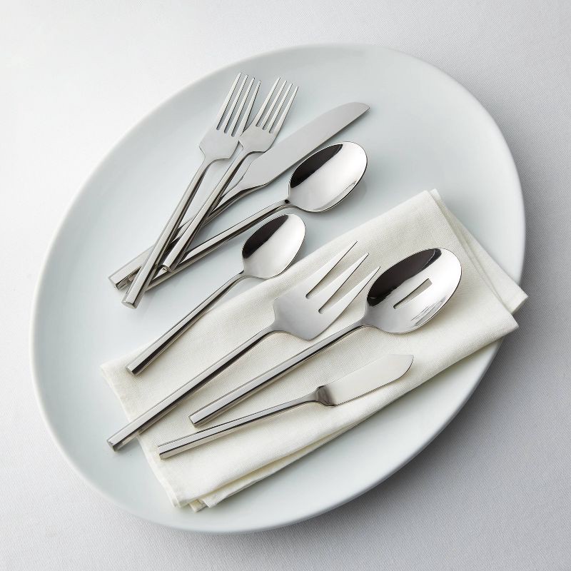 slide 2 of 3, 45pc Izon Flatware Set Silver - Threshold™: Modern Stainless Steel Silverware, Service for 8, Dishwasher-Safe, 45 ct